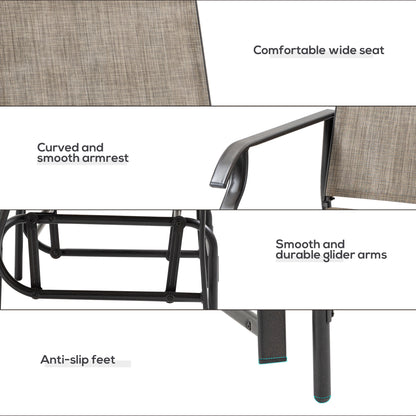 Ensemble 2 Chaises Berçantes Patio — Gris