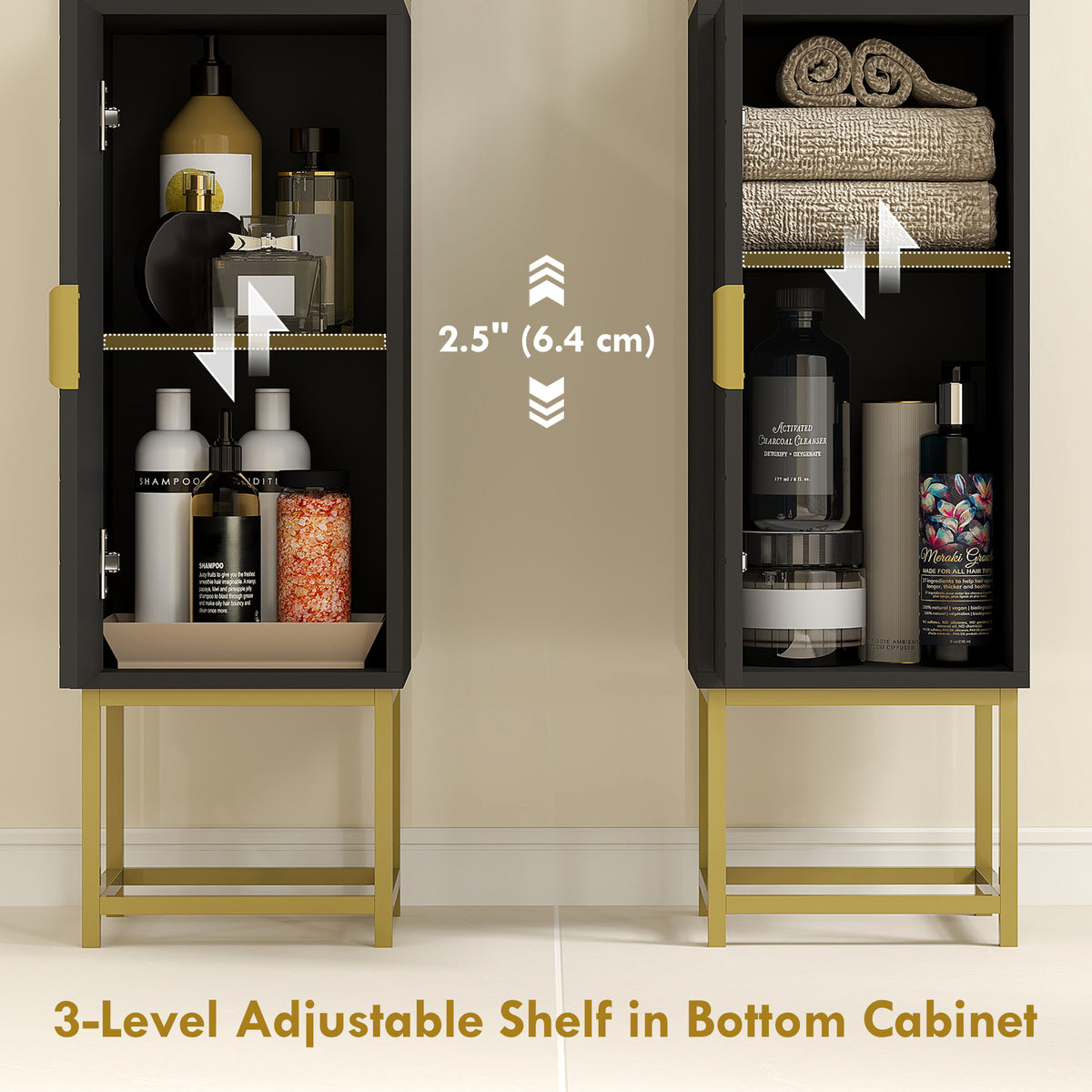 Armoire de salle de bain haute moderne étroite