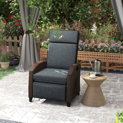 Chaise longue inclinable rotin avec dossier ajustable
