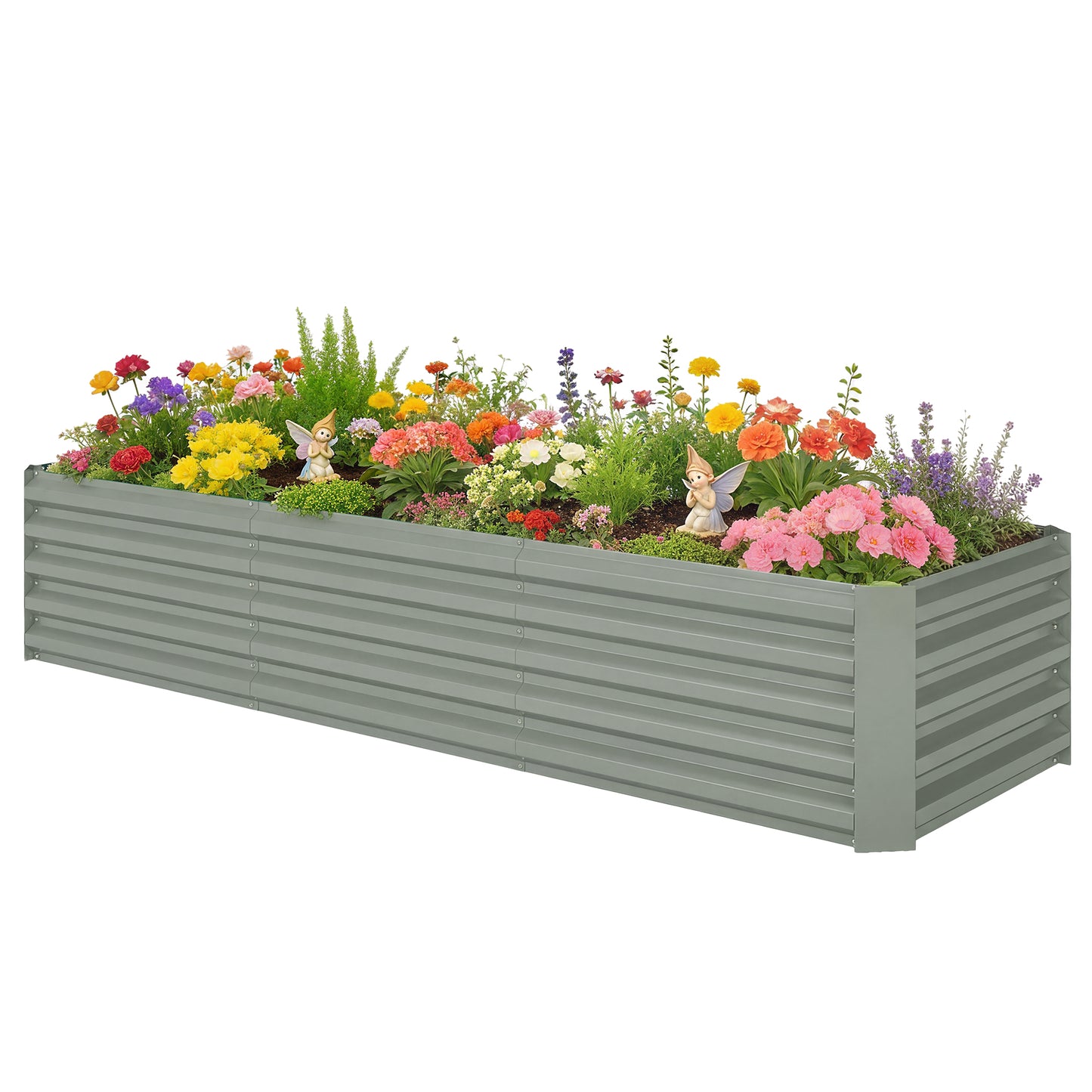 Bac de jardinage surélevé galvanisé 240 x 80 x 45 cm
