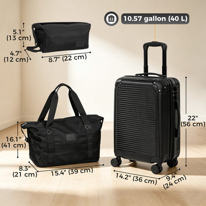 Ensemble bagages 3 pièces extensible avec serrure TSA