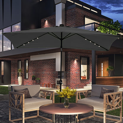 Parasol rectangulaire 6' x 10' avec éclairage LED solaire