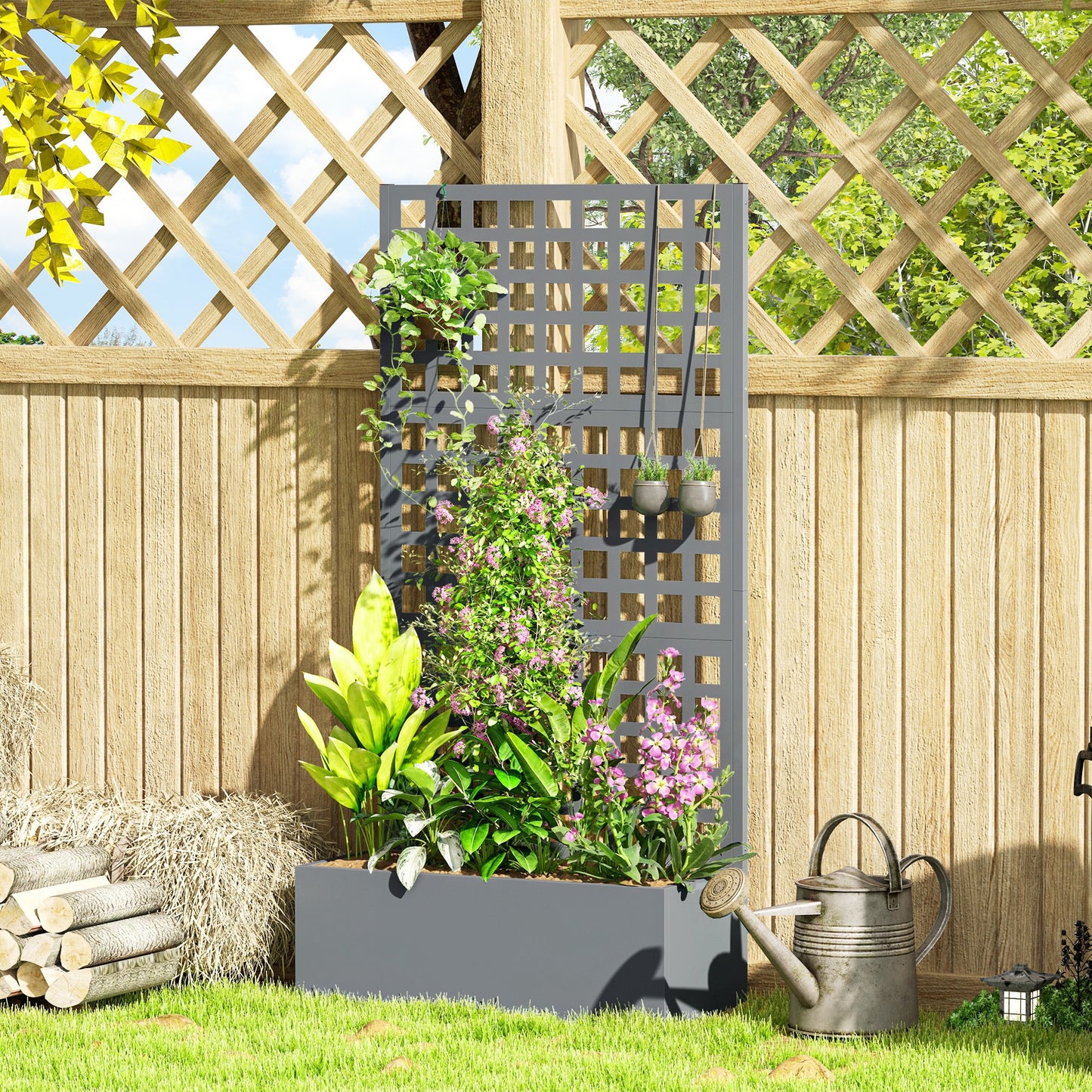 Bac de jardinage surélevé avec treillis 109 x 41 x 178 cm