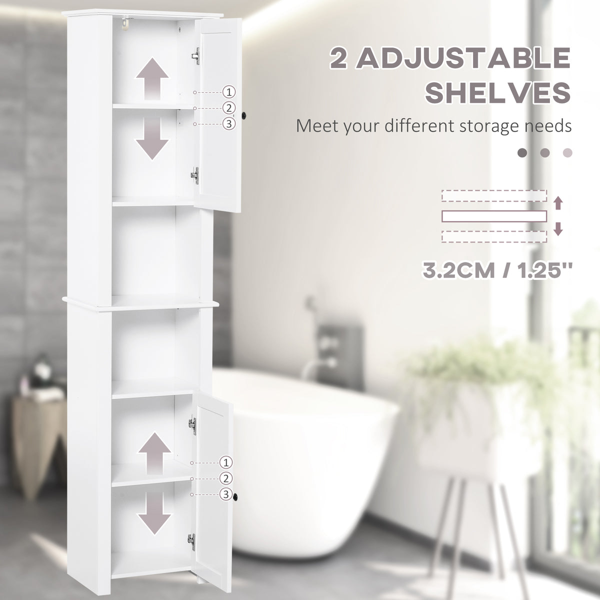 Armoire de salle de bain autoportante haute