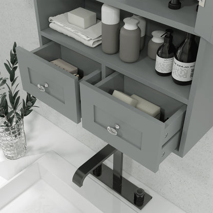 Armoire murale salle de bain avec tiroirs et étagère