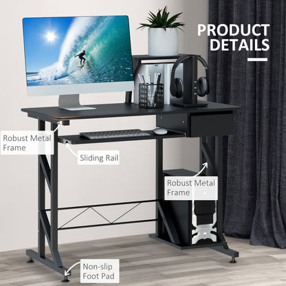 Bureau d'ordinateur moderne avec rangement