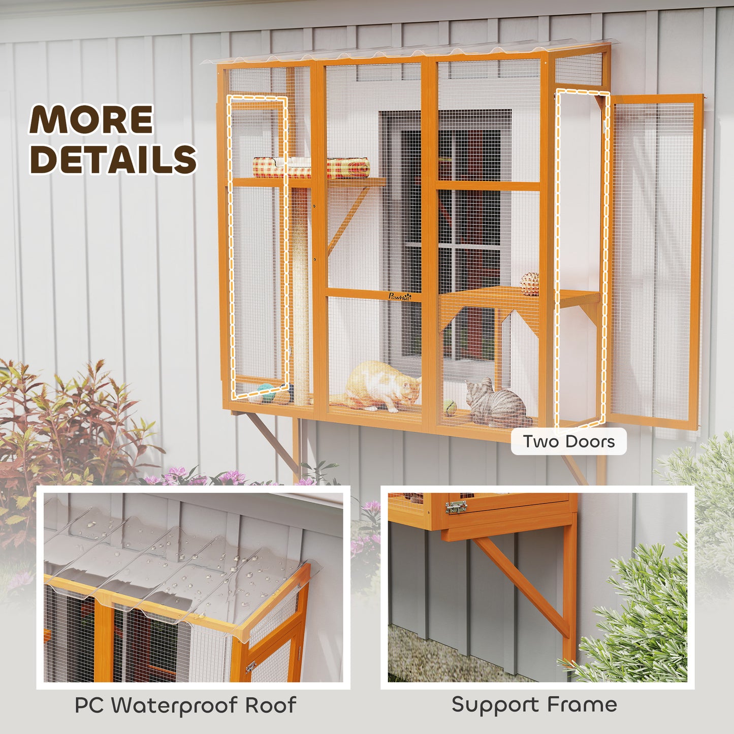 Enclos extérieur pour chats 3 niveaux avec plateformes