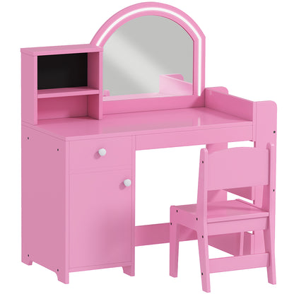 Coiffeuse enfant avec miroir éclairé et rangements