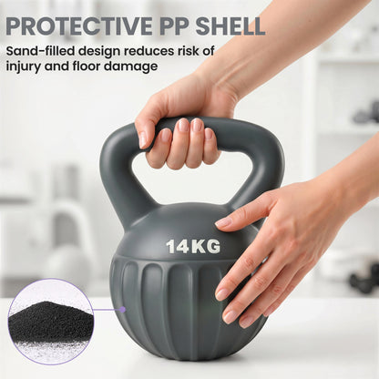Kettlebell antidérapant 14 kg pour entraînement à domicile