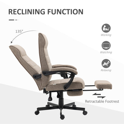 Chaise de bureau dossier haut inclinable avec repose-pieds