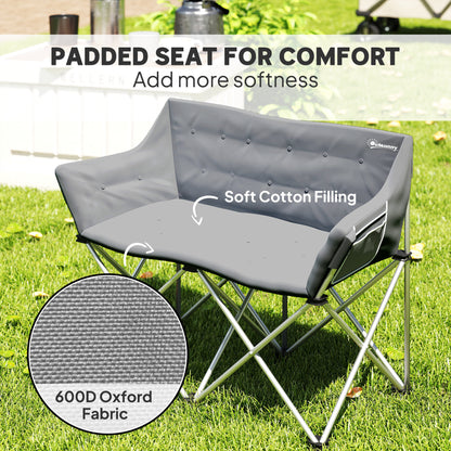 Chaise de camping double pliante pour deux adultes