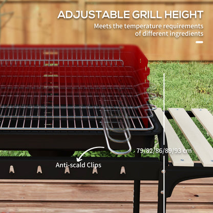 Barbecue au charbon portable avec hauteur ajustable