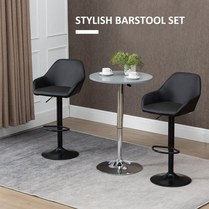 Ensemble 2 tabourets de bar ajustables — cuir PU