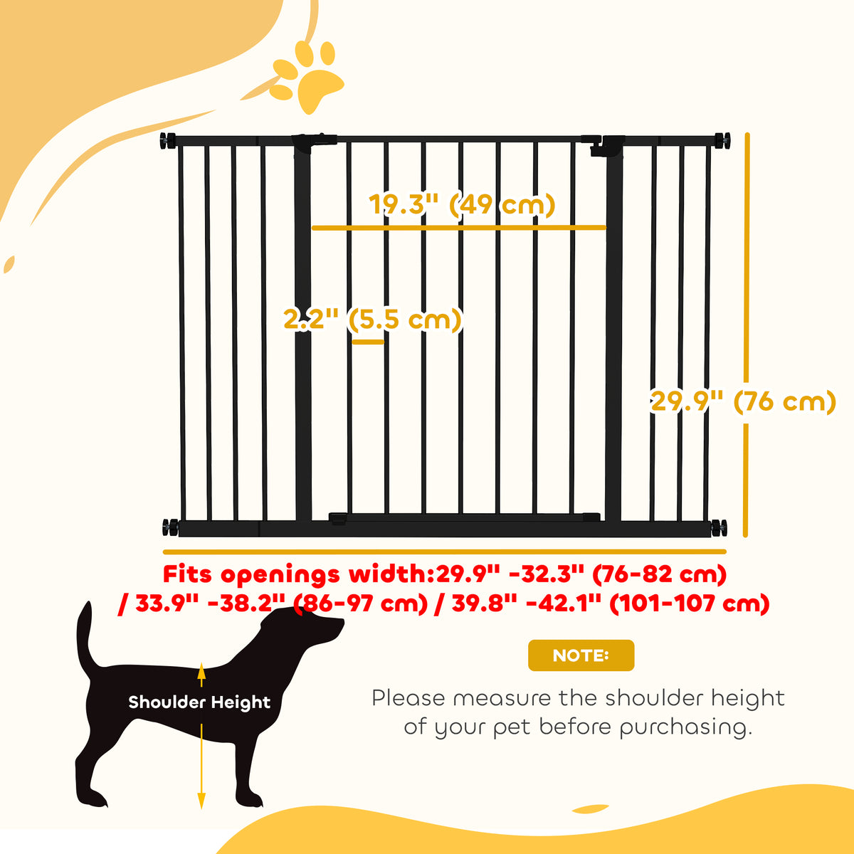 Barrière pour chien extensible escalier — acier