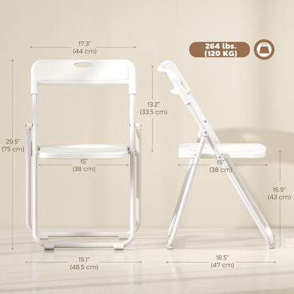 Chaises pliantes en plastique avec cadre en acier — lot de 6