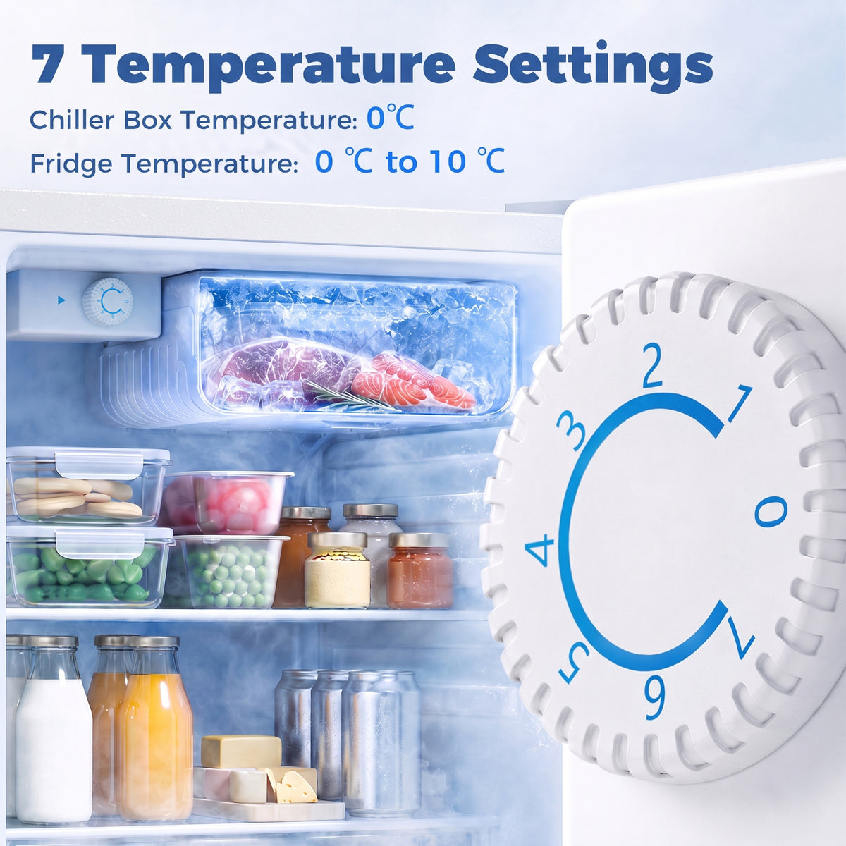 Mini-réfrigérateur compact avec compartiment congélateur 72 L