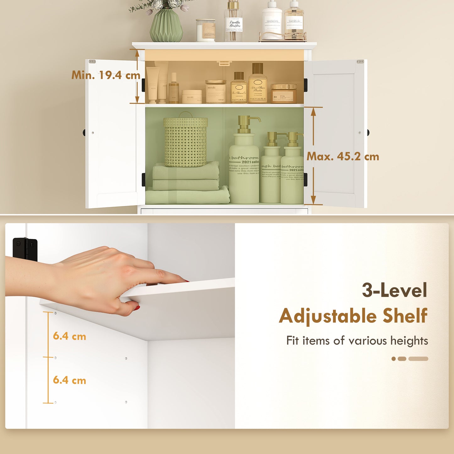 Meuble rangement au-dessus toilette tiroir et armoire