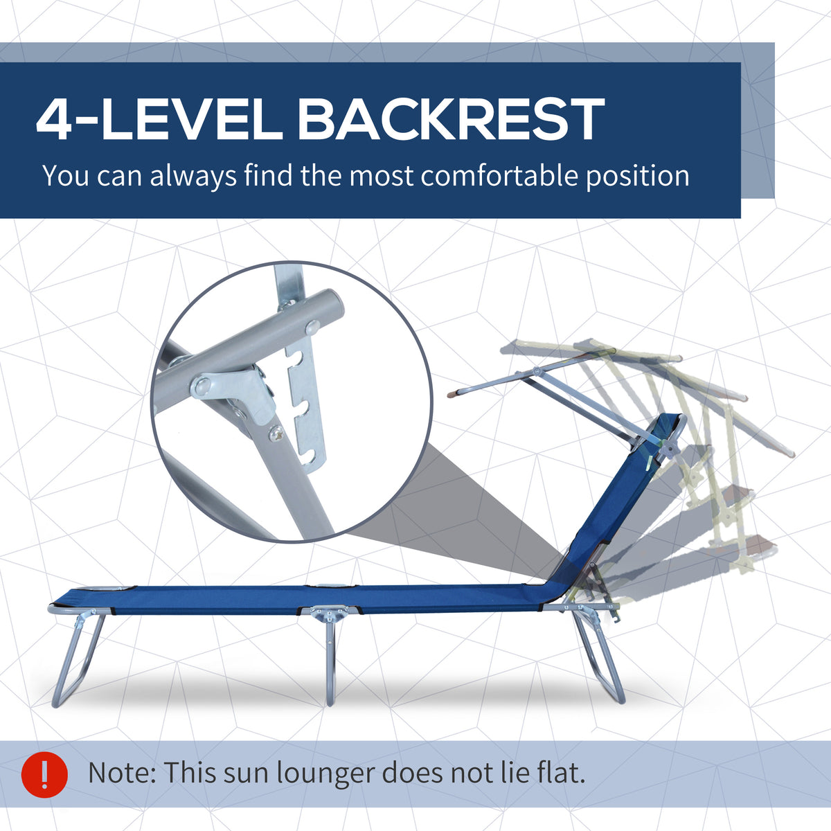 Chaise longue pliante avec auvent réglable