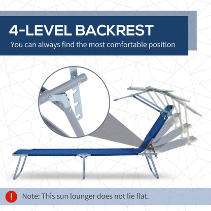 Chaise longue pliante avec auvent réglable