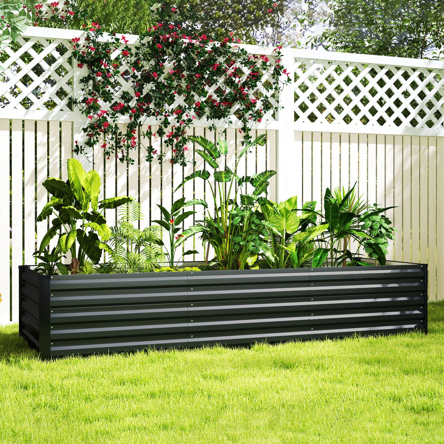 Bac de jardinage surélevé galvanisé 240 x 80 x 45 cm