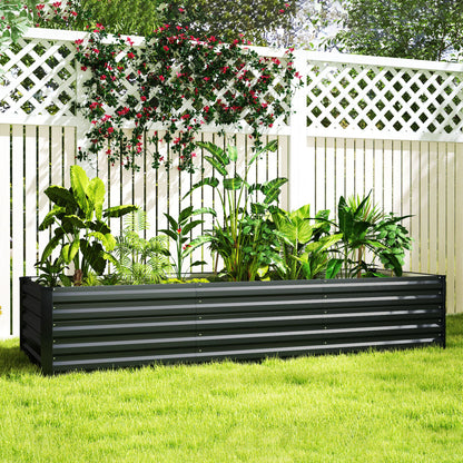 Bac de jardinage surélevé galvanisé 240 x 80 x 45 cm