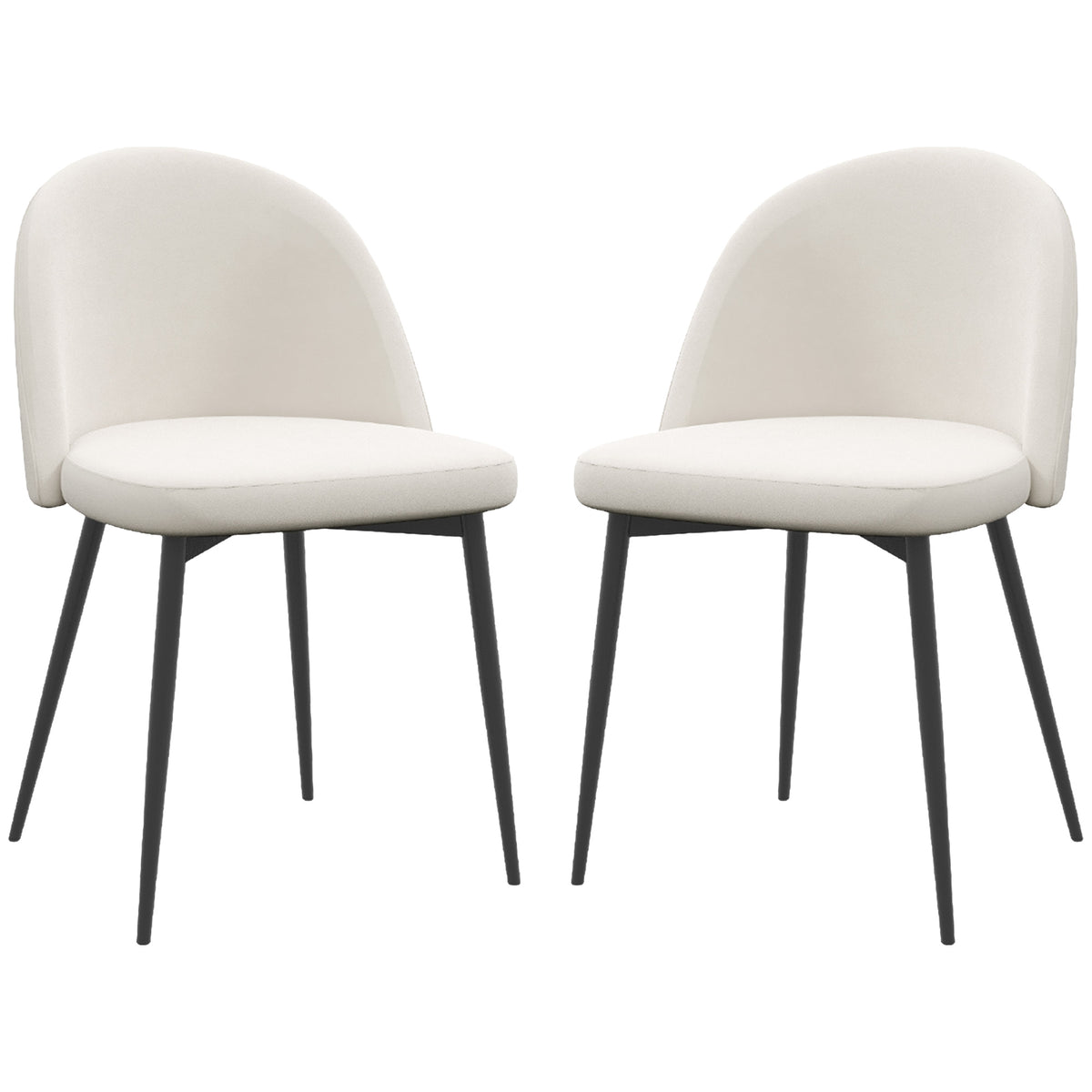 Chaises salle manger dossier mi-hauteur velours ensemble 2