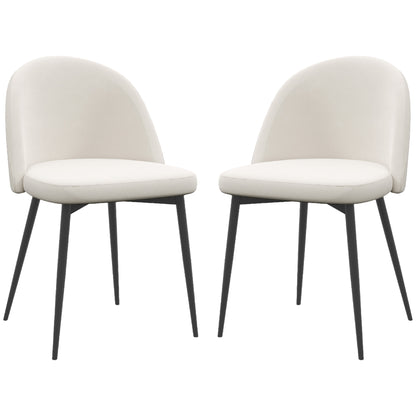 Chaises salle manger dossier mi-hauteur velours ensemble 2