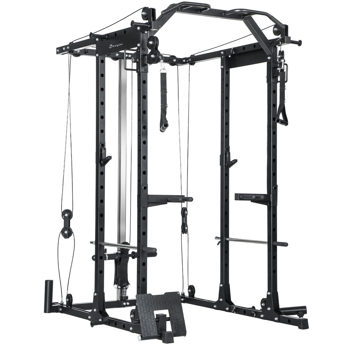 Cage à squat multi-exercices avec barre de traction acier
