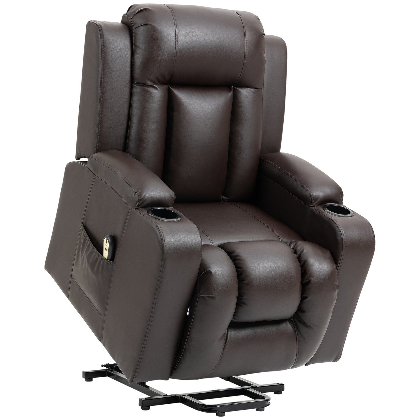 Fauteuil releveur électrique inclinable en cuir synthétique