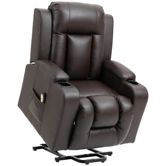Fauteuil releveur électrique inclinable en cuir synthétique