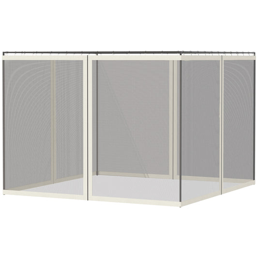Outsunny 10' x 13' Kaki Gazebo Replacement Mosquito Netting with Zipper
