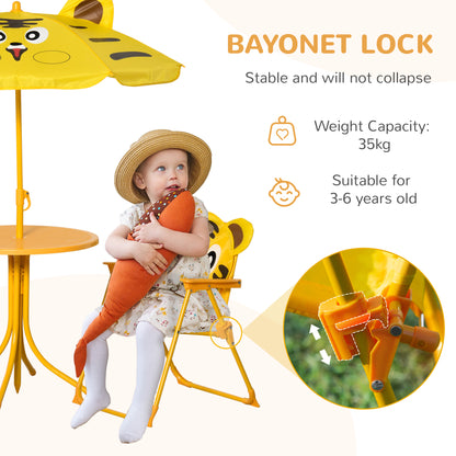 Ensemble table et chaises pour enfants avec parasol — Lot de 4