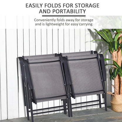 Chaises pliantes de patio avec accoudoirs lot de 2