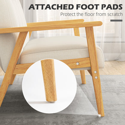 Canapé 2 places compact rembourré avec pieds en bois