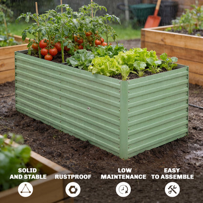 Bac jardinage surélevé galvanisé extra profond 152x91x60cm