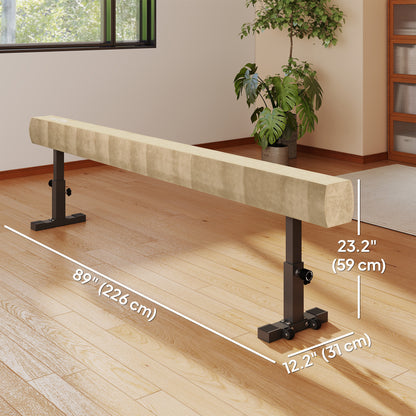 Poutre de gymnastique réglable 226 cm avec roulettes