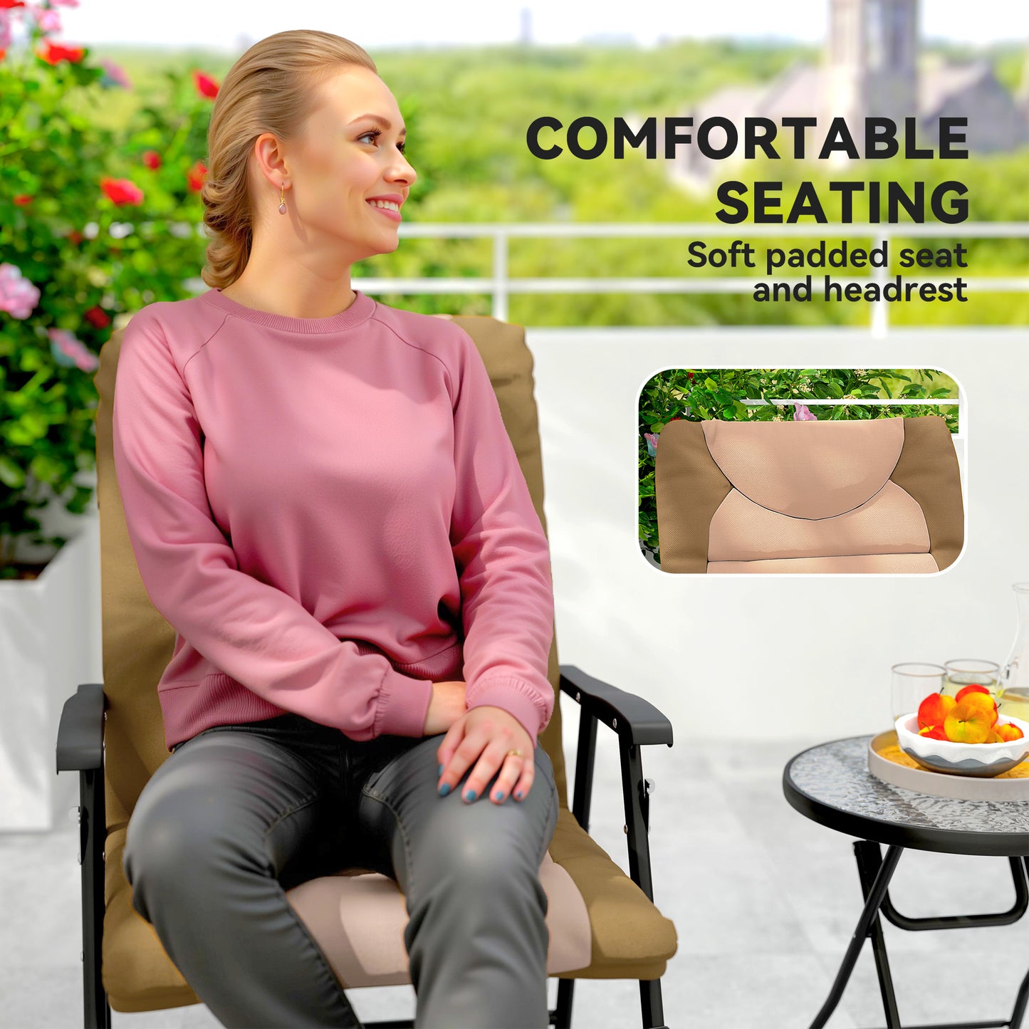 Ensemble chaise berçante pliable 3 pièces