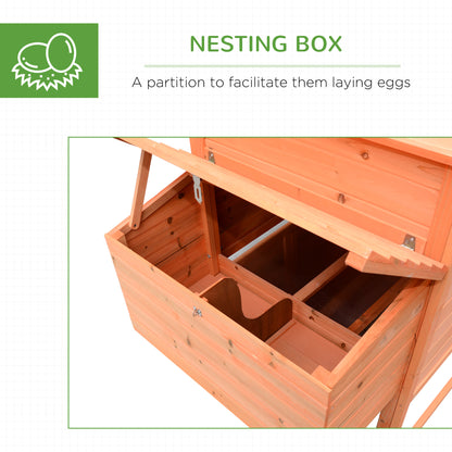 Poulailler en bois avec enclos et nichoir