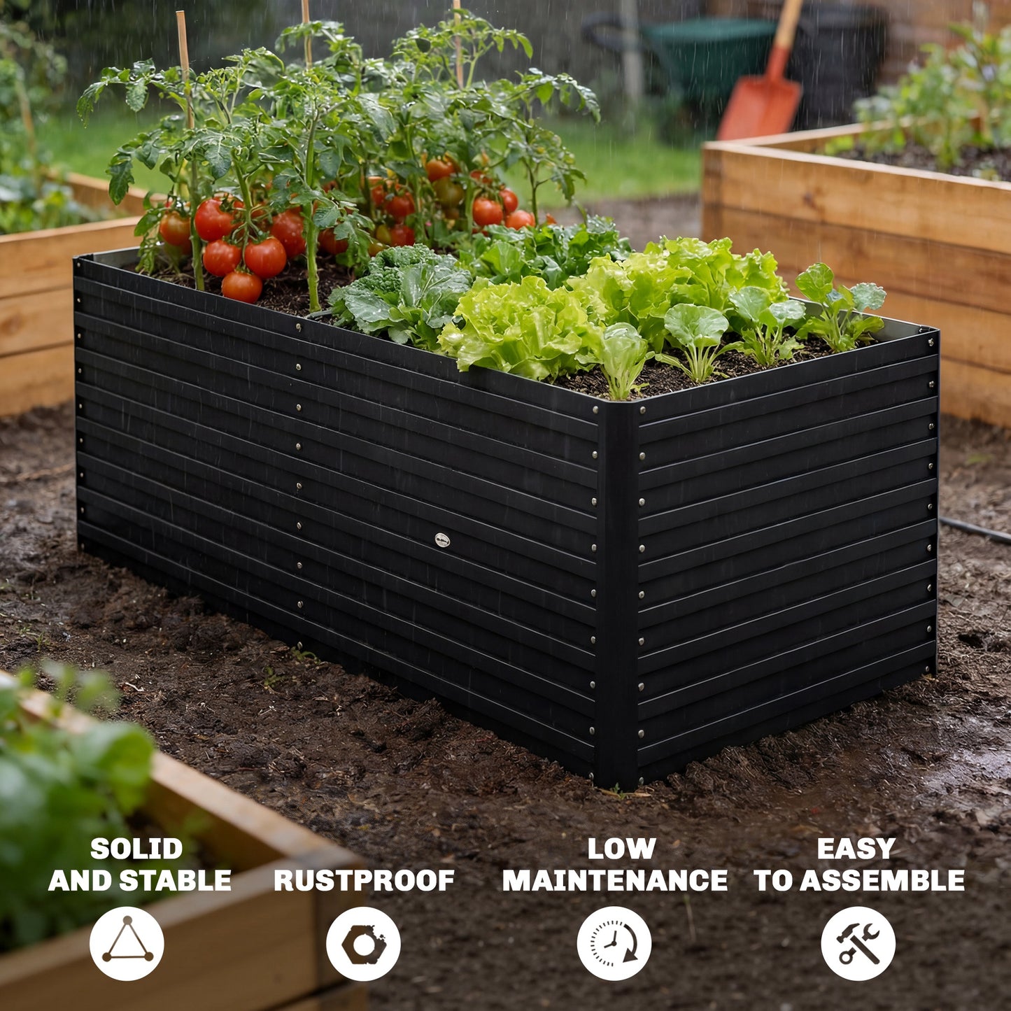 Bac jardinage surélevé galvanisé extra profond 152x91x60cm