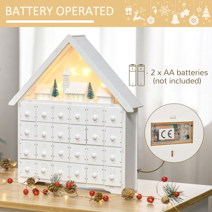 Calendrier de l'Avent Noël lumineux bois 24 jours