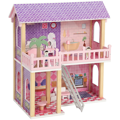 Maison de poupée en bois avec meubles