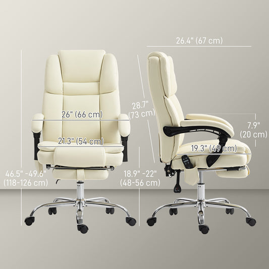 Chaise de bureau massante inclinable avec repose-pieds