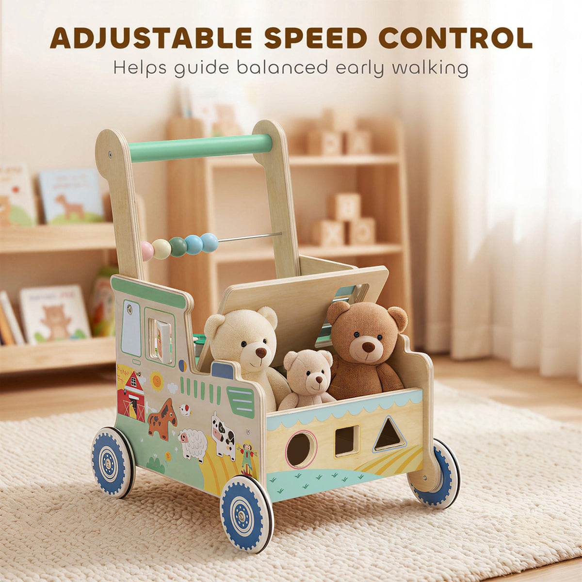 Marchette de bébé en bois style Montessori