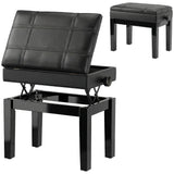 Banc de piano réglable en similicuir avec rangement
