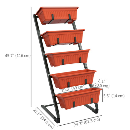 Jardinière verticale 5 étages avec 5 bacs — Noir