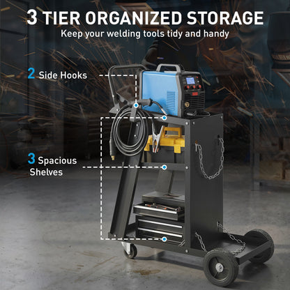 Chariot utilitaire de soudage à 3 tablettes