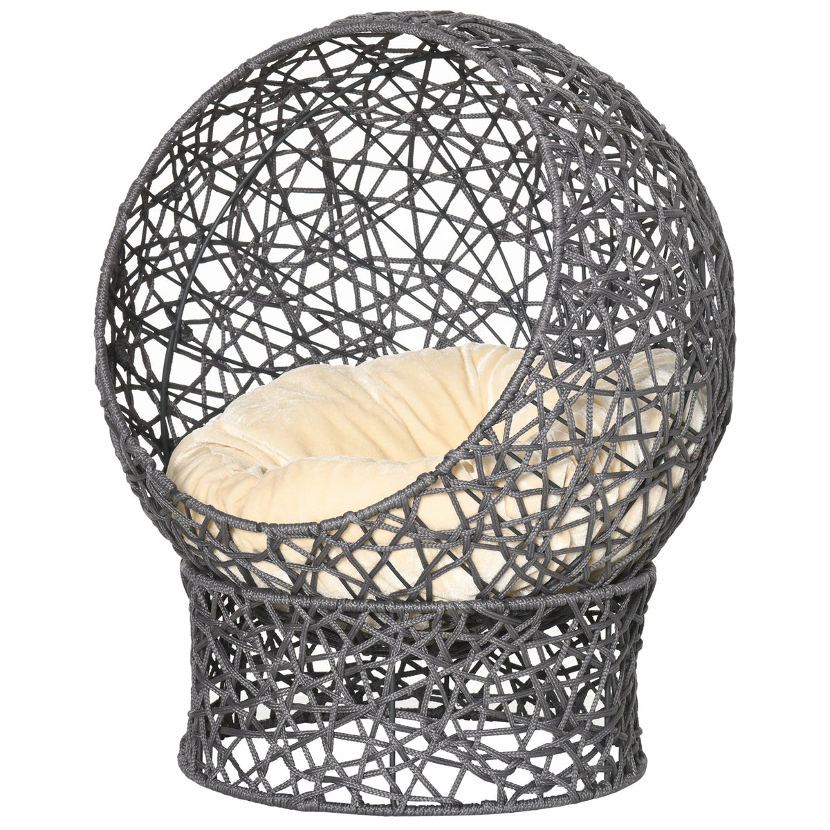 Lit pour chat en corde tissée avec coussin et support