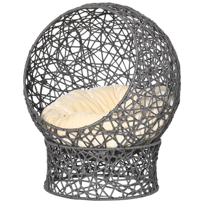 Lit pour chat en corde tissée avec coussin et support