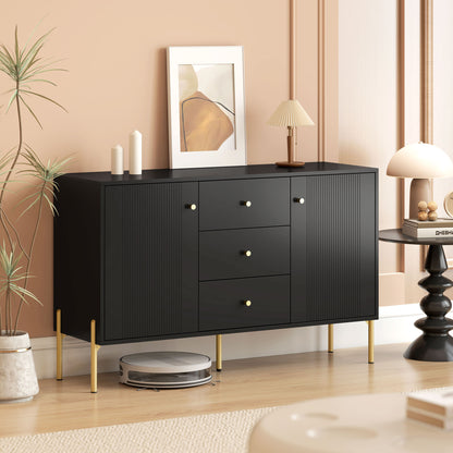 Buffet moderne 3 tiroirs à fermeture douce et 2 tablettes