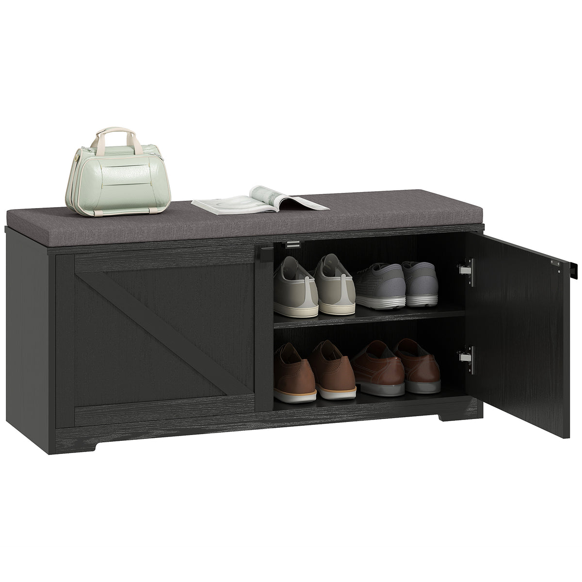 Banc de rangement à chaussures capitonné